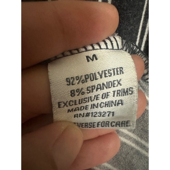 Vine and Valley Lettuce Hem Mini Dressed Black Striped Butterfly Embroidered M - Picture 4 of 5